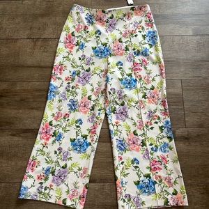 NWT Alice + Olivia Lorinda Floral Crop Pants, size 12 retail $295